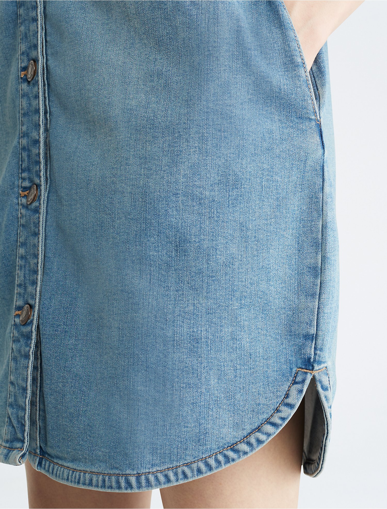 zeewier alleen Maken Light Blue Repreve® Denim Shirt Dress | Calvin Klein® USA