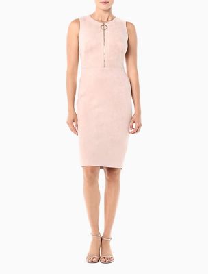 suede sheath dress