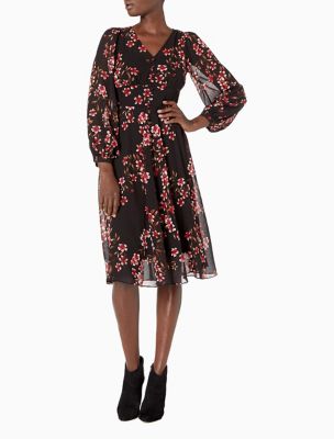 chiffon flare dress