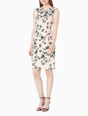 calvin klein floral sleeveless dress