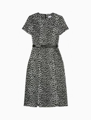 calvin klein leopard print dress