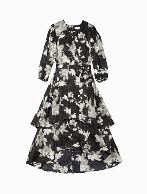 calvin klein ruffle collar dress