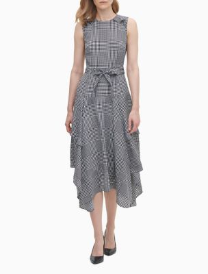 calvin klein belted handkerchief dress