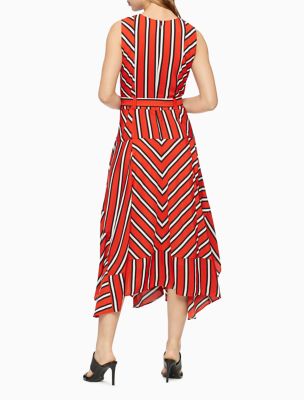 calvin klein belted handkerchief dress