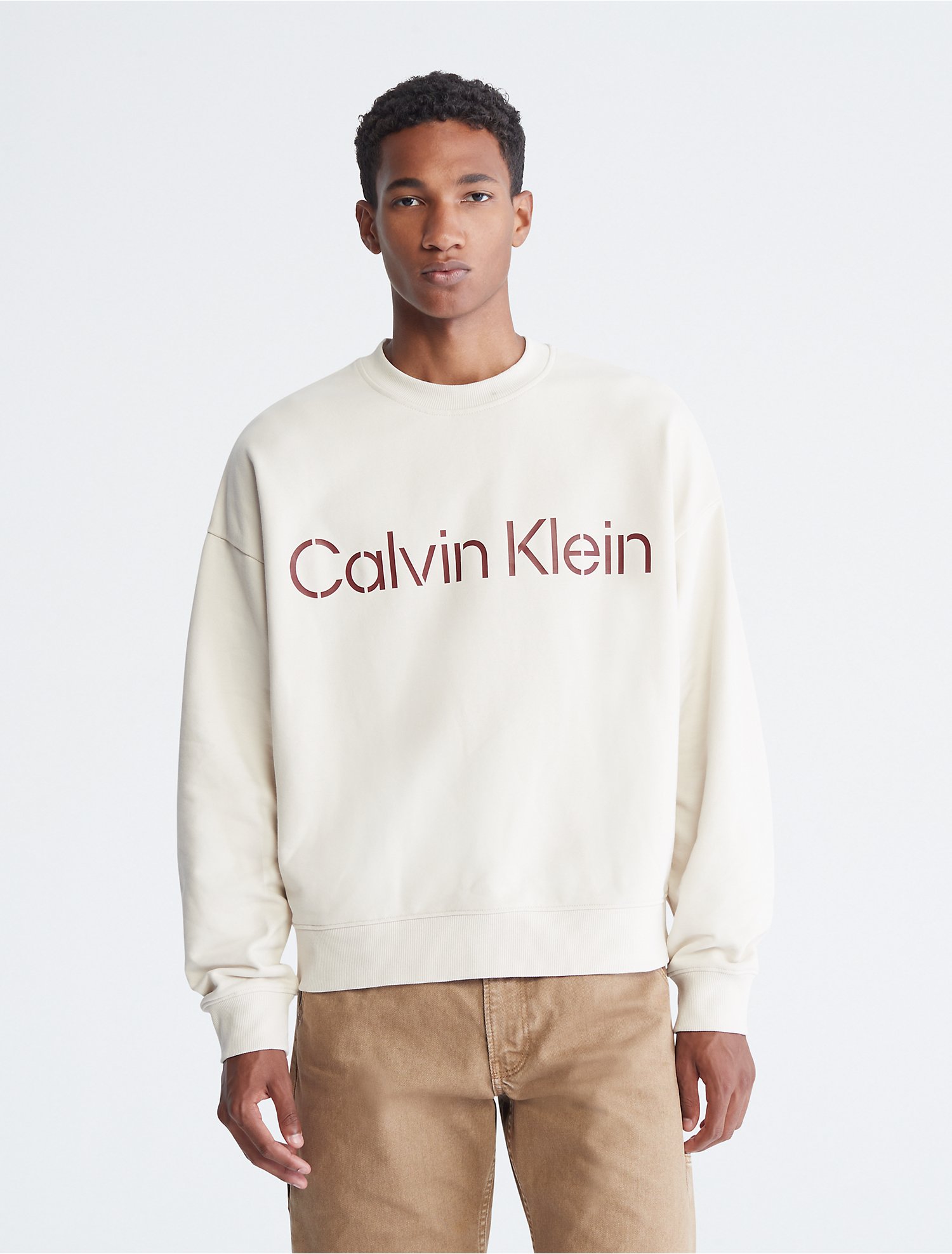 Khakis Relaxed Fit Stencil Logo Sweatshirt | Calvin Klein
