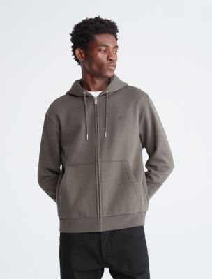 Calvin Klein LOGO HOODIE - Hoodie - mid grey heather/mottled grey 