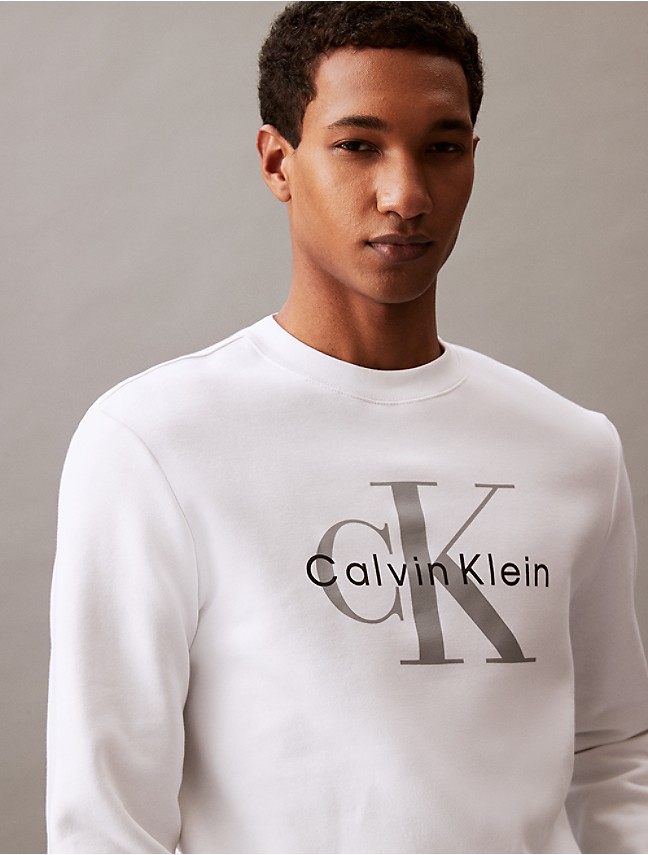 Calvin Klein Men's Camo Monogram Logo Crewneck Sweatshirt, Dusty Olive,  Medium : : Fashion