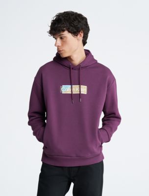 Layered Gel Logo Hoodie, Italian Plum