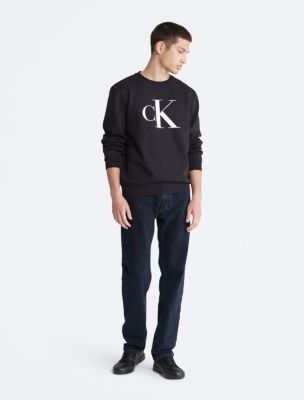 Calvin Klein Jeans relaxed fit sweatshirt in cream with monogram