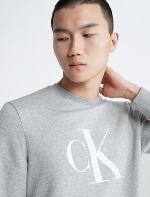 Monogram Logo Fleece Crewneck Sweatshirt | Calvin Klein Monogram Logo Fleece Crewneck Sweatshirt | Calvin Klein