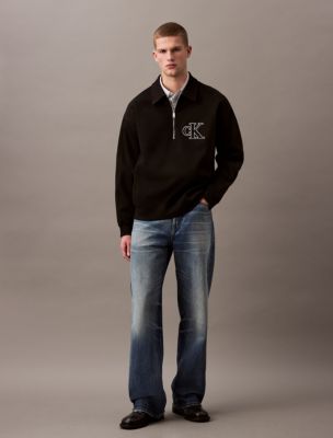 Varsity Monogram Logo Quarter Zip Sweatshirt | Calvin Klein Varsity Monogram Logo Quarter Zip Sweatshirt | Calvin Klein