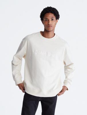 Relaxed Fit Standard Logo Crewneck Sweatshirt, Ivory