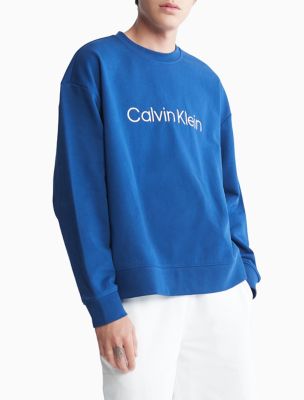 Relaxed Fit Standard Logo Crewneck Sweatshirt, Blue Herald