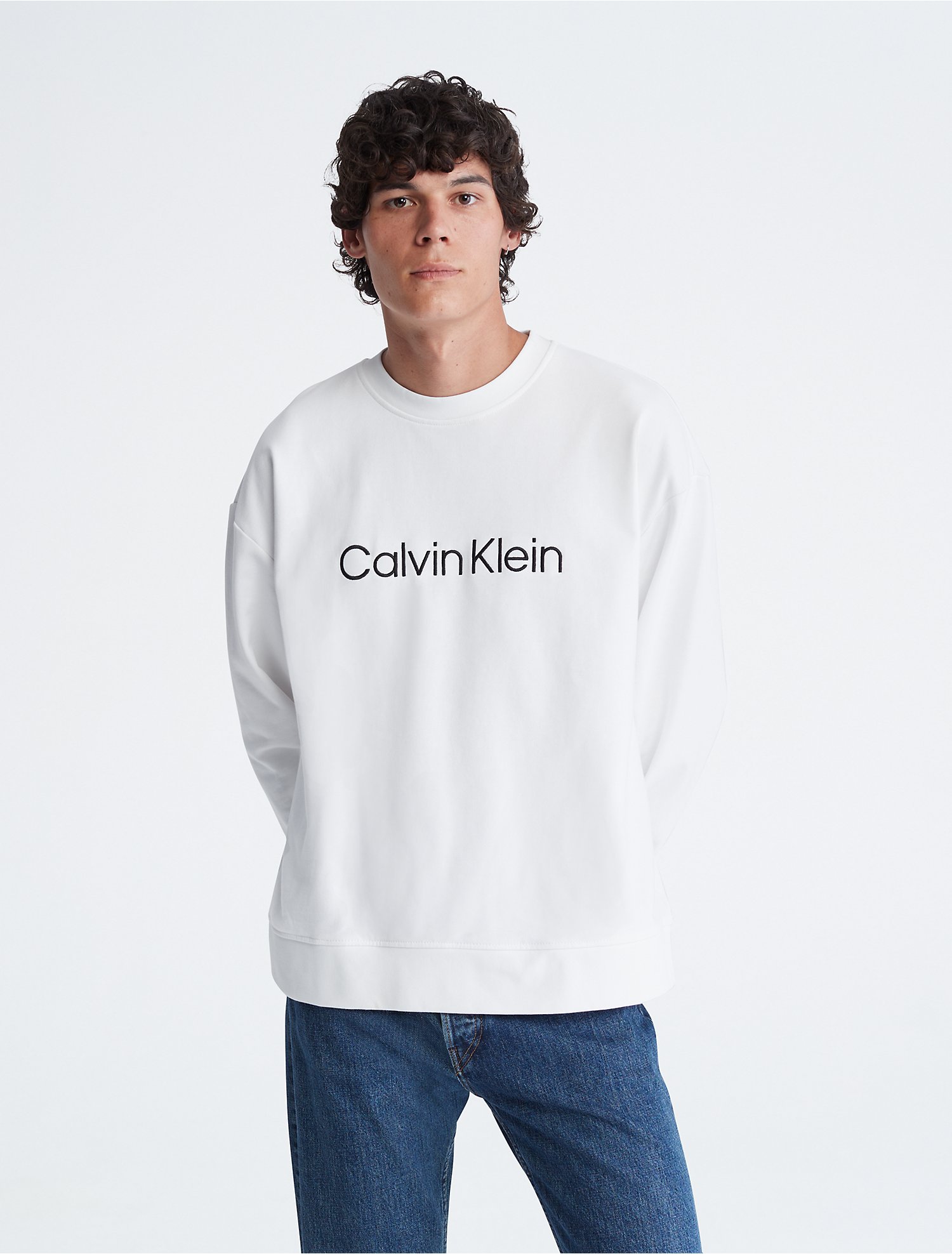Scenario rand Geometrie Relaxed Fit Standard Logo Crewneck Sweatshirt | Calvin Klein