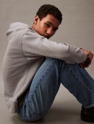 Calvin Klein Grey XL Relaxed Fit Embroidered Logo Men's Hoodie Sweatshirt