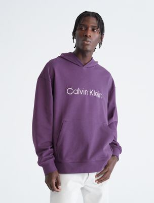 Buy Calvin Klein Men's Relaxed Fit Monogram Logo Fleece Hoodie