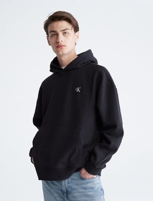 Relaxed Fit Archive Logo Fleece Hoodie, Black Beauty