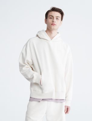 Relaxed Fit Archive Logo Fleece Hoodie, Egret