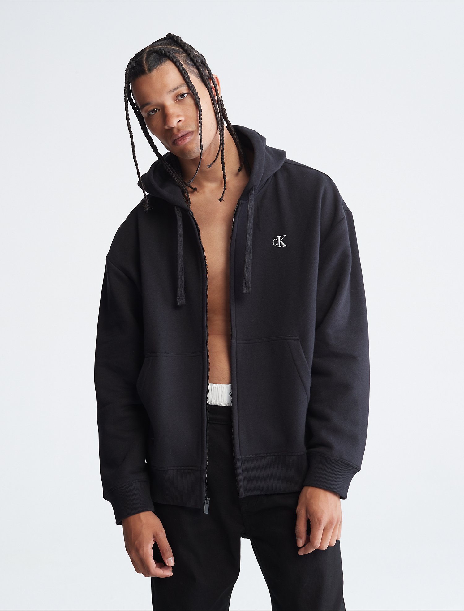 Diplomati score Anklage Relaxed Fit Archive Logo Fleece Full Zip Hoodie | Calvin Klein
