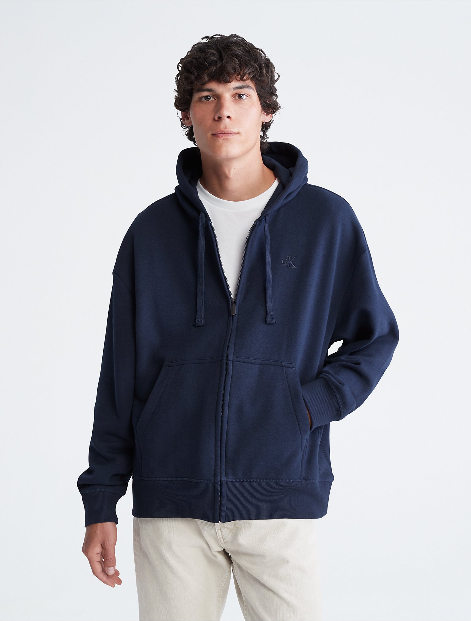 Relaxed Fit Archive Logo Fleece Full Zip Hoodie | Calvin Klein® USA