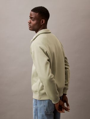 Fleece Monogram Logo Zip Polo Sweatshirt | Calvin Klein Fleece Monogram Logo Zip Polo Sweatshirt | Calvin Klein