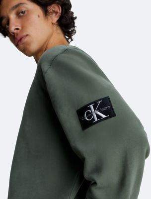 Calvin Klein Men's Monogram Logo Badge Drawstring Hoodie - Brown - S