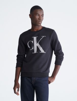 Stripe Monogram Logo Crewneck Sweatshirt Calvin Klein USA