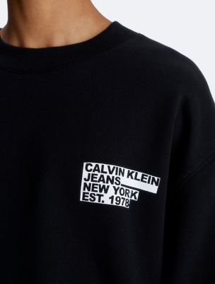 Calvin Klein Jeans SLANTED AOP LOGO RELAXED HOODIE Black - Free delivery