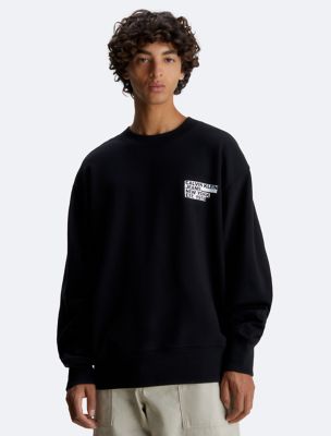 Calvin Klein Bold Monogram Logo Crewneck Long Sleeve Tee - Men