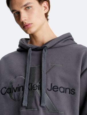 Calvin Klein Jeans Taupe Monogram Logo Half Zip Sweatshirt J400185 A03