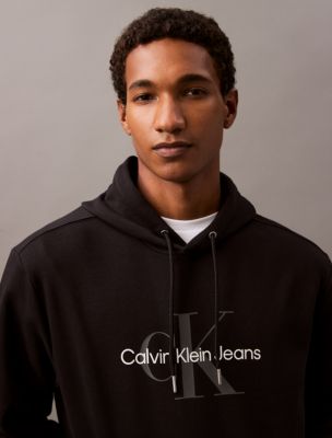 Calvin Klein solid hot monogram Logo patch Hooded sweater