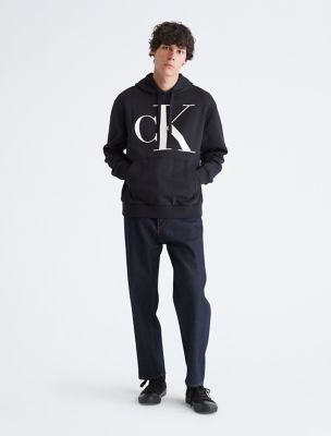 Buy Calvin Klein Men's Relaxed Fit Monogram Logo Fleece Hoodie