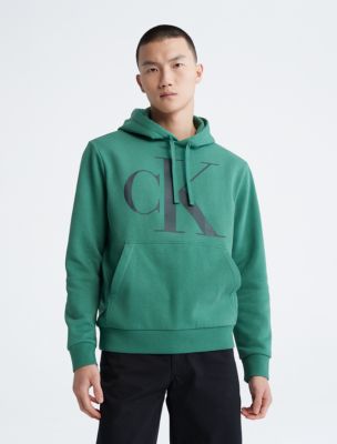 Monogram Logo Fleece Hoodie, Foliage Green