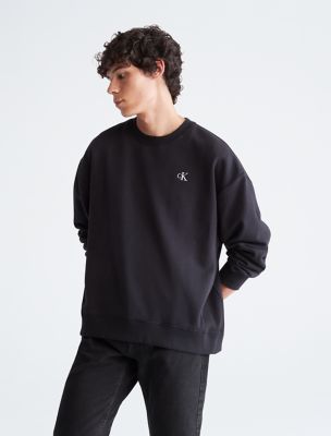 Black Round Neck Calvin Klein Mens Sweatshirt