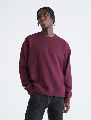 Relaxed Fit Archive Logo Fleece Sweatshirt, Plum