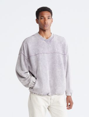 Color Relaxed Fit Overdyed Canvas Terry Sweatshirt, Montana Grape