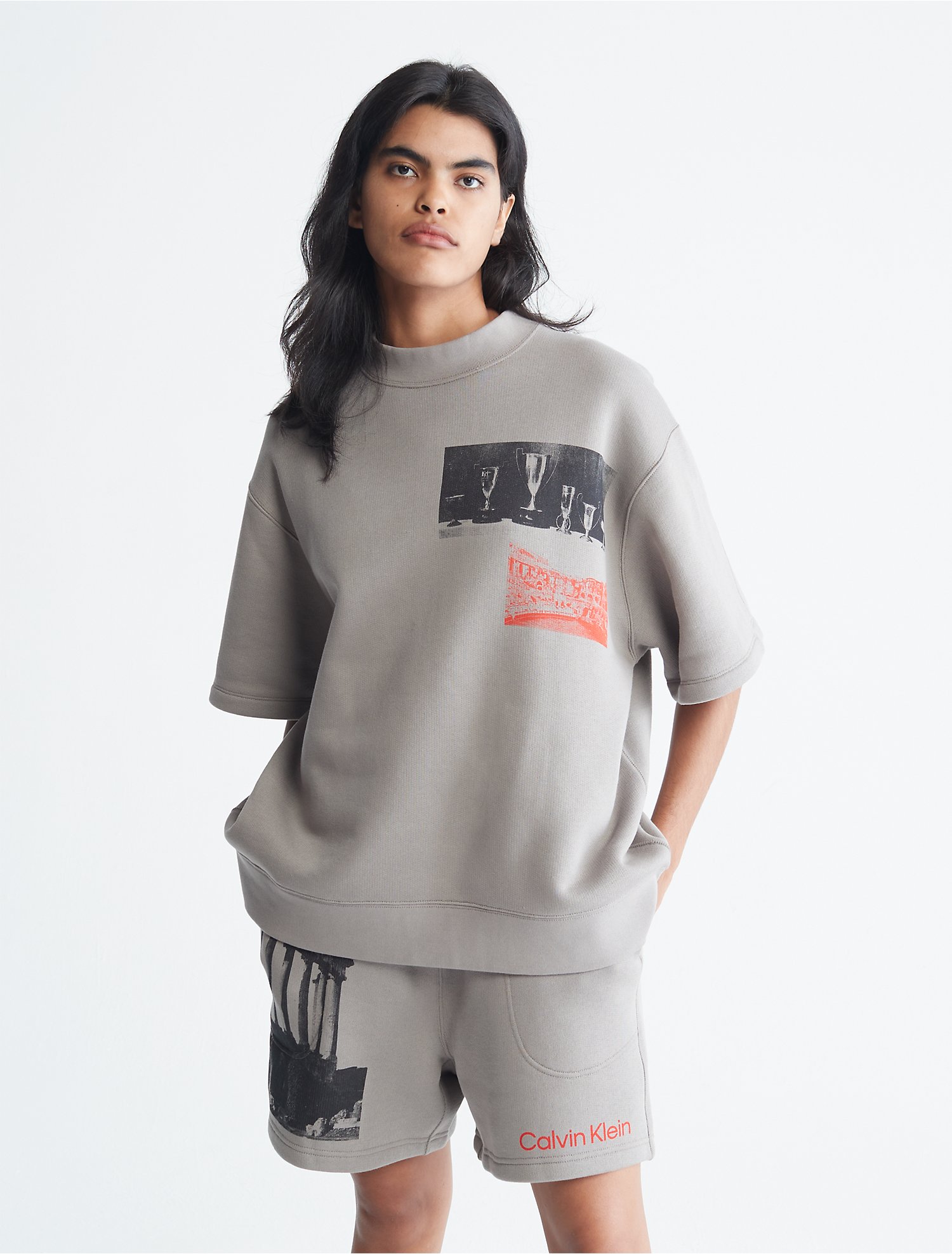 Standards Trophies Collage Fleece Sweatshirt | Calvin Klein® USA