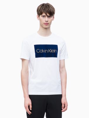 calvin klein flock logo t shirt
