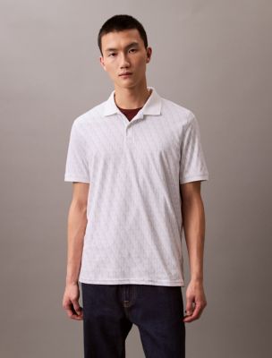 Liquid Touch Monogram Logo Print Polo Shirt Calvin Klein