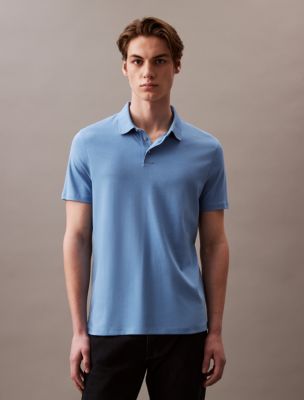 Blue cotton polo shirts best sale