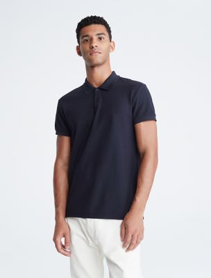 Refined Pique Slim Polo Shirt, Dark Sapphire