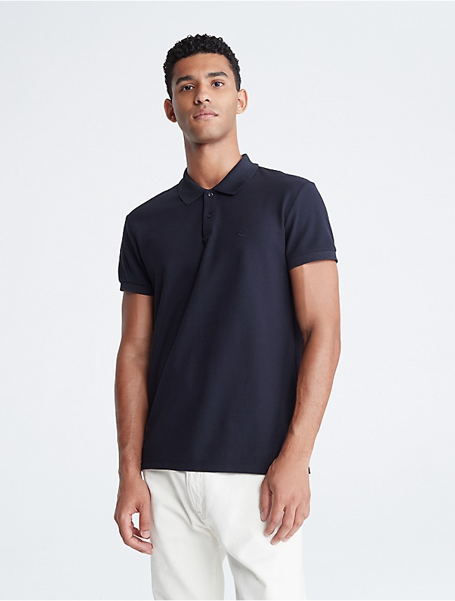 Smooth Cotton Allover Monogram Logo Polo Shirt | Calvin Klein® Canada