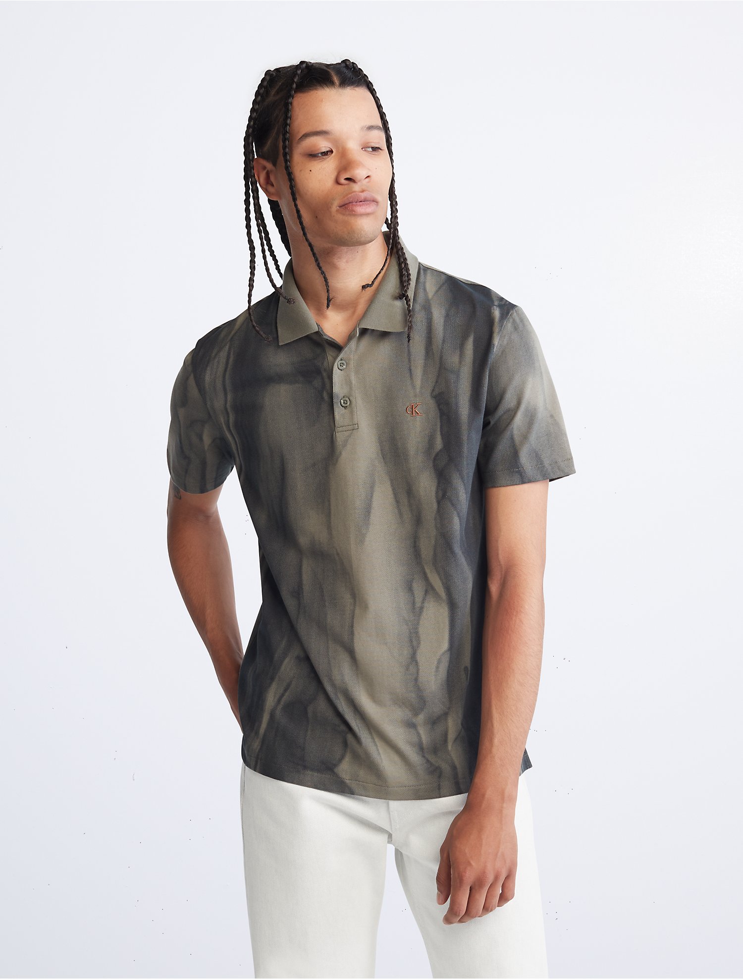 Smooth Cotton Ocean Marble Polo Shirt | Calvin Klein® USA