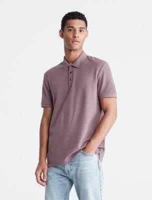 Smooth Cotton Drop Needle Polo Shirt, Sparrow