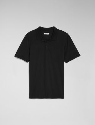 Microtextured cotton polo shirt
