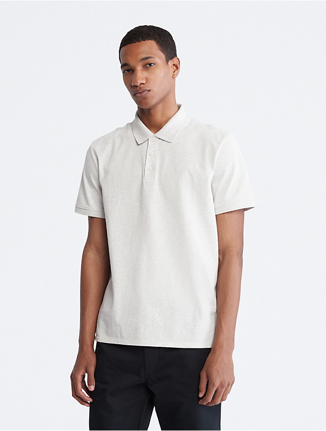 Smooth Cotton Striped Monogram Shirt Polo Klein Logo Calvin 