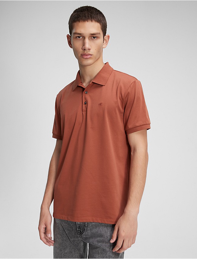 Calvin Klein Liquid Touch Polo Shirt CK Men's Solid Soft