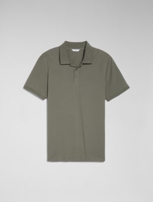 Smooth Cotton Polo Shirt, Dusty Olive