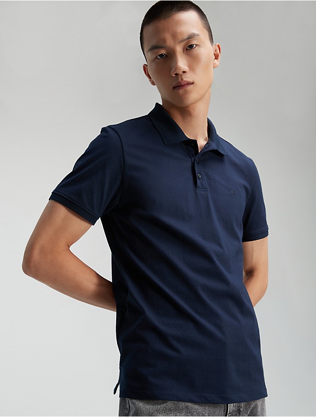 Calvin Klein LIQUID TOUCH SLIM FIT - Polo shirt - calvin navy/dark blue 