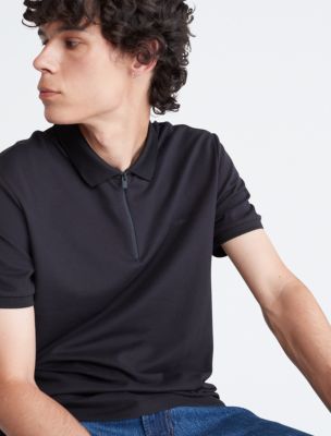 Calvin Klein Men's Quick-Drying Zipper Polo Top